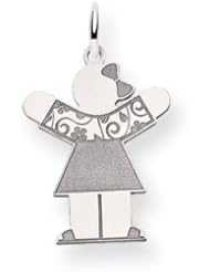 Genuine IceCarats Designer Jewelry Gift 14K White Gold Kid Charm
