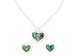 Bay Studio Abalone Heart Set SILVERTONE