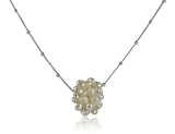 21MwjwkvKhL. SL160  Elegant 925 Sterling Silver Handmade Cream Pearl Cluster Ball Charm Necklace ~ Made in the USA!