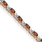 14k 5.5 Garnet and Diamond Bracelet