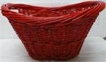 Oval Willow Mini Wash Basket- Red