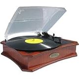 Pyle Home PVNTT5UR Retro Style Vinyl Turntable with USB-To-PC Recording (Mahogany)
