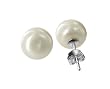 7 MM Round White Fresh Water Cultured Pearl Ball Stud Earrings Sterling Silver Back Post Finding