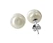 7 MM Round White Fresh Water Cultured Pearl Ball Stud Earrings Sterling Silver Back Post Finding