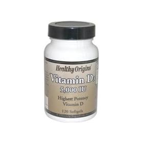 Healthy Origins, Vitamin D3, 5,000 IU, 120 Softgels