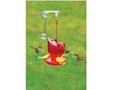 Window Red Bird Hummingbird Feeder - Clear Acrylic Hanger, 3 Bee Repellent Nectar Stations, 12 oz