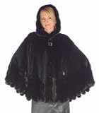 Sheared Mink Fur Poncho Cape - Hooded