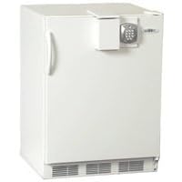 Summit FF7keypadGoldVein Gold Vein Keypad Locking Commercial Compact Refrigerator with 5.5 Cu Ft, White Cabinet, Interior Light and Adjustable Shelves FF7KEYPADWC