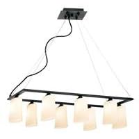 Access Lighting 64048-BS-AMB Thea 8 Light Single Tier Chandelier in Brushed Steel with... by Access Lighting