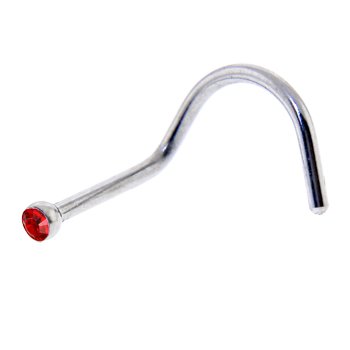 Ruby Red Gem MICRO Nose Ring Twister