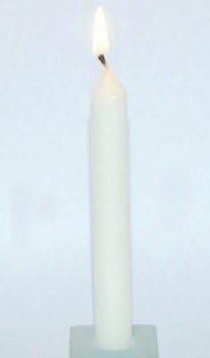 Mini Solid Colour Candle White 10cm Tall Pack of 20
