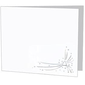 Opal Heart foil on white cardboard photo folder frame Our price is for 50 pcs - 4x6