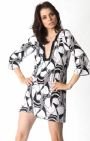 Jordan Taylor&reg; - Printed 3/4 Sleeve Tunic Cover Up Dress by Jordan Taylor - Women's Swimwear Plus Size Swimsuits