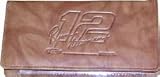 Ryan Newman Rico Brown Leather Check Book Cover Wallet