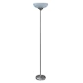 Floor Lamp with Scalloped Glass Shade - Silver