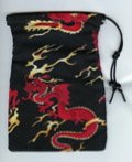 Gallant Hand: Cotton Gamer Dice Bag - Red Dragon (5"x7") - Holds Approximately 90-100 Dice
