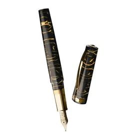Omas Bologna Celluloid Black and Gold Fountain Pen