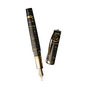 Omas Bologna Celluloid Black and Gold Fountain Pen