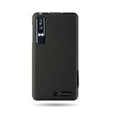 Hard Snap on Plastic BLACK RUBBERIZED Faceplate Cover Case for HTC DROID 3  ....