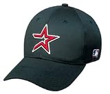 MLB ADULT Houston ASTROS Home Black Hat Cap Adjustable Velcro TWILL