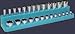 Mechanics Time Saver (MTS720) 1/4in. Drive Shallow/Deep Neon Blue Socket Holder 4-14mm