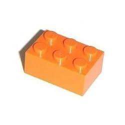 Lego Building Accessories 2x3 Orange Brick, Bulk Pack 50 Pieces