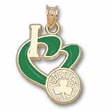 Boston Celtics 3/4 I Heart Logo Enamel Pendant - 10KT Gold Jewelry