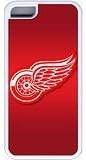 5C Case, iPhone 5C Case Cover, Custom Design Soft Rubber TPU White Cases Detroit Red Wings Shoockproof Protective Case Cover for New Apple iPhone 5C