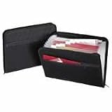 Zip File, Fabric, 13 Pockets, 14x10, A Z, Monthly, Blue (GLW84087BLK)