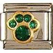 Buy Clearly Charming May Emerald Color Paw Print Birthstone Cat Dog Bear Animal Theme Italian Charm by Clearly Charming