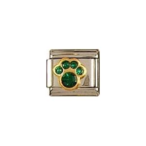Buy Clearly Charming May Emerald Color Paw Print Birthstone Cat Dog Bear Animal Theme Italian Charm by Clearly Charming