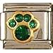 Clearly Charming May Emerald Color Paw Print Birthstone Cat Dog Bear Animal Theme Italian Charm
