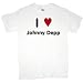 I Heart / Love Johnny Depp T-Shirt (CHOICE OF WHITE OR BLACK T-SHIRT)