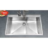Houzer BLS-3322 Bauhaus Zero Radius Topmount Large Single Bowl