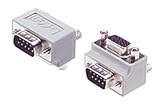 Low Profile Right Angle Adapter, DB9 Male / Female, Cable Exit 1