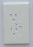 White 3-Prong One Screw Standard Outlet Cover