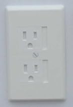 WHITE Standard 3 Prong 1 Screw Safety Outlet Cover