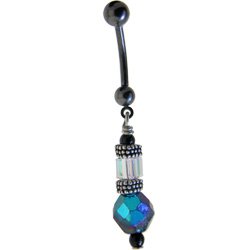 STUDIO KATIA Iridescent DESIRE Dangling Belly Ring by Dangling Steel Belly Rings