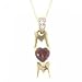 Garnet & Diamond Heart Pendant Necklace Crafted in Yellow Gold MOM - 18 Inch