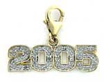 2005, 14K Gold Diamond Charm