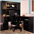Bush Furniture Fairview L-Shaped Wood Home Office Set in Black