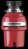 Kindred KWD50A 1/2 HP Continuous Feed Waste Disposer with 2600 RPM Motor, Stainless Steel Grinding Components, EZ Mount Installation System and Power Cord