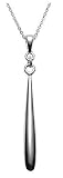Sterling Silver Elongated Bar Drop Pendant, 18"