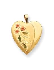 Genuine IceCarats Designer Jewelry Gift 14K Gold Filled Tri-Color 2-Frame Flower Heart Locket