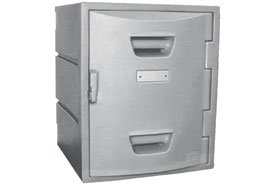 Childrens Toyshop  Tools & Hardware : 4 Tier Plastic Lockers - Flat Top 15x15x18 Gray