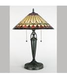 IMAGE OF Quoizel TF6821VB Westlake 1 Light Table Lamp in Vintage Bronze with Tiffany glass