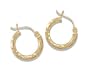 14KT 2MM Diamond Cut Hoop Earrings