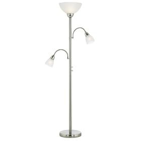 Brushed Steel Gooseneck Torchiere Floor Lamp by Universal Lighting and Decor