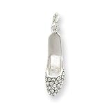 Sterling Silver CZ High Heel Shoe Charm QC4673