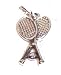 Tennis Raquets Charm - Sterling Silver